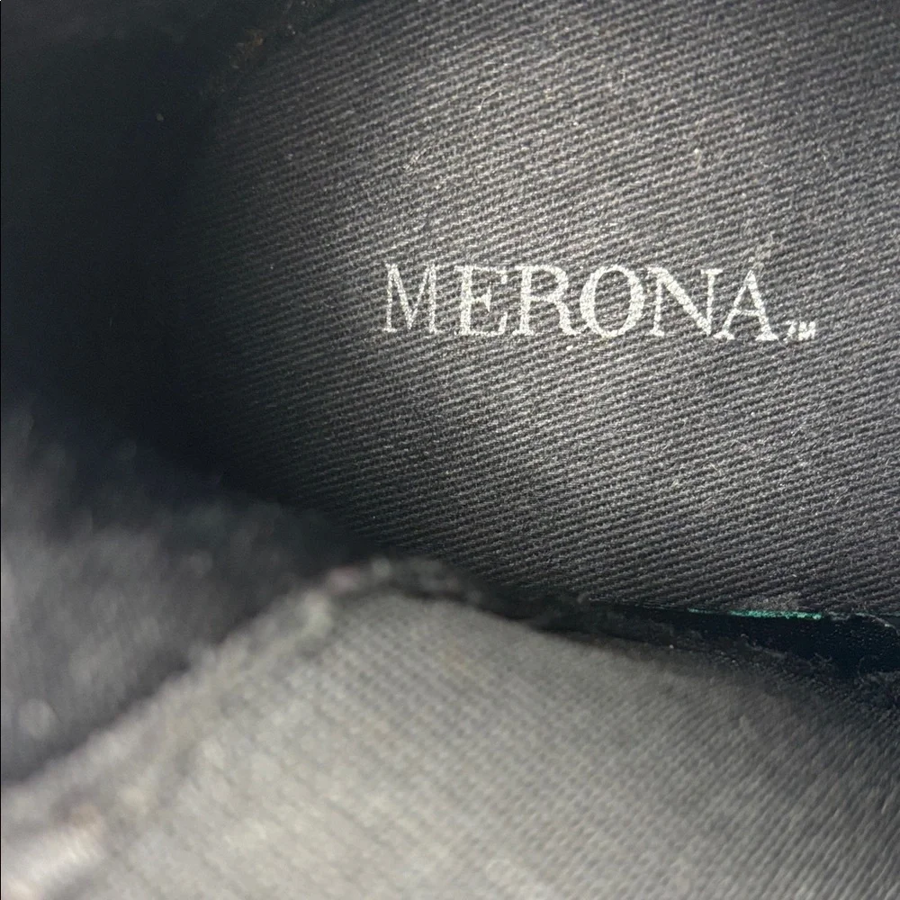 Merona Women’s Sz7.5 Black Suede Chunky Heel Ankle‎ Booties #0235